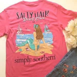 Simply Southern pink mermaid tee size Small